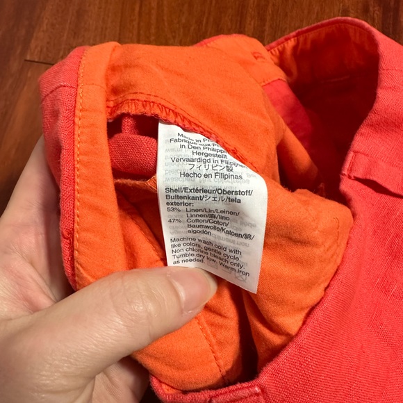 J. Crew Scalloped Shorts Women's Size 00 XS S Mid Rise Linen Casual Red - Picture 7 of 7